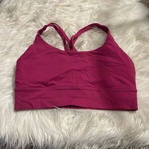 Lululemon Energy longline bra size 8 mauve/pink